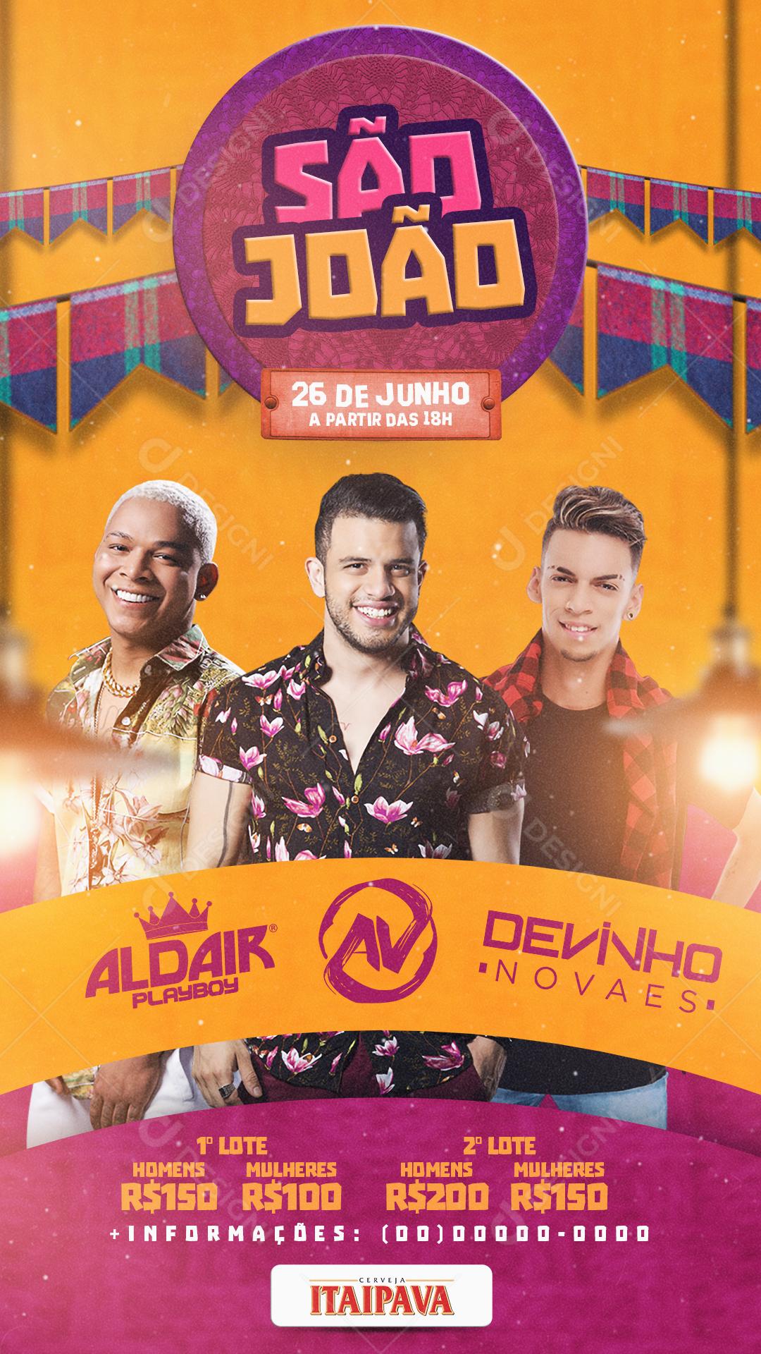 Flyers São João Agendas Social Media PSD Editável