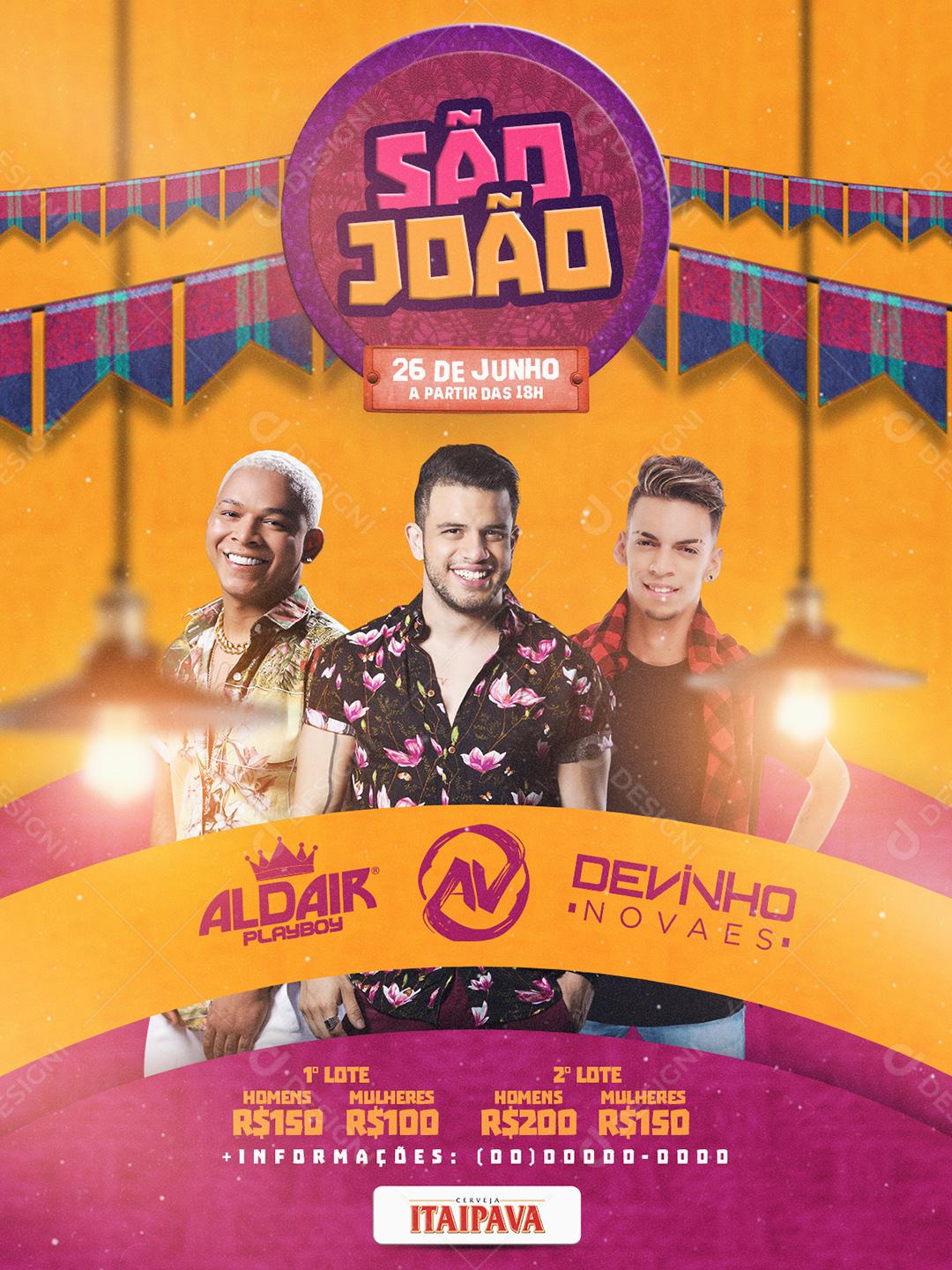 Social Media São João Agendas Flyers PSD Editável