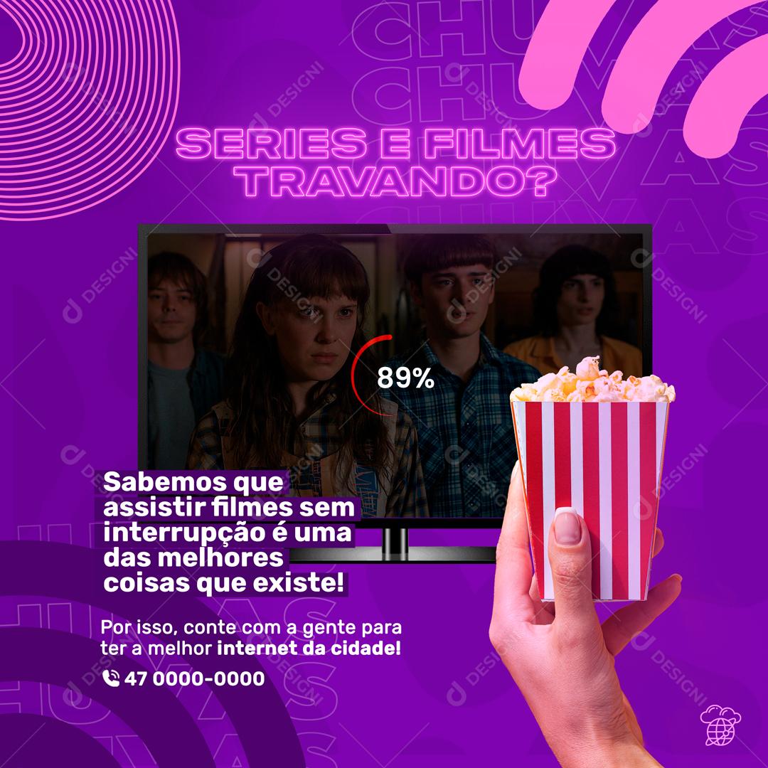 Series E Filmes Travando Sabemos Que Assistir Filmes Sem Interrupção Social Media PSD Editável