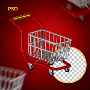 Elemento 3D Carrinho De Compras Para Composição PSD