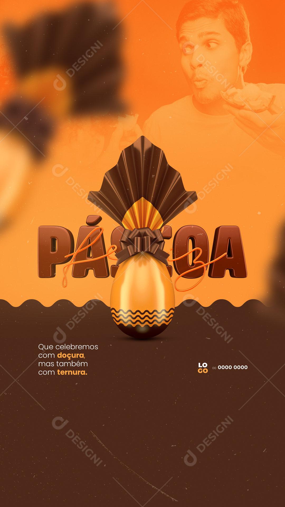 Story Feliz Páscoa Ovos Tradicionais Social Media PSD Editável