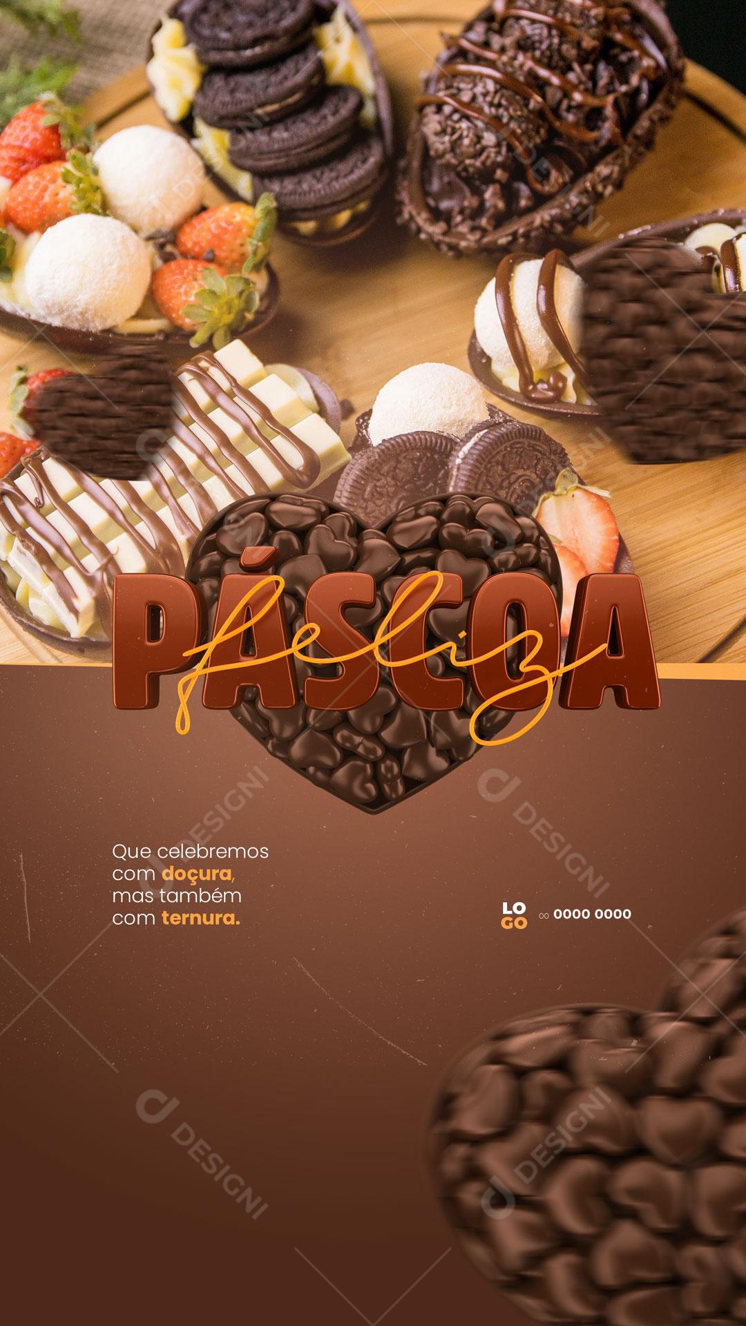 Story Feliz Páscoa Celebramos Com Doçura Social Media PSD Editável