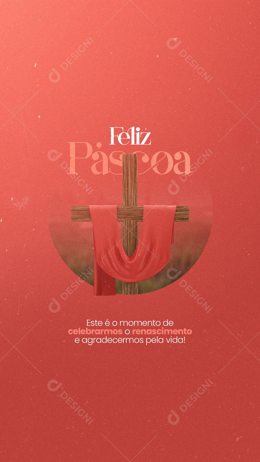 Story Renascimento de Jesus Feliz Páscoa Social Media PSD Editável