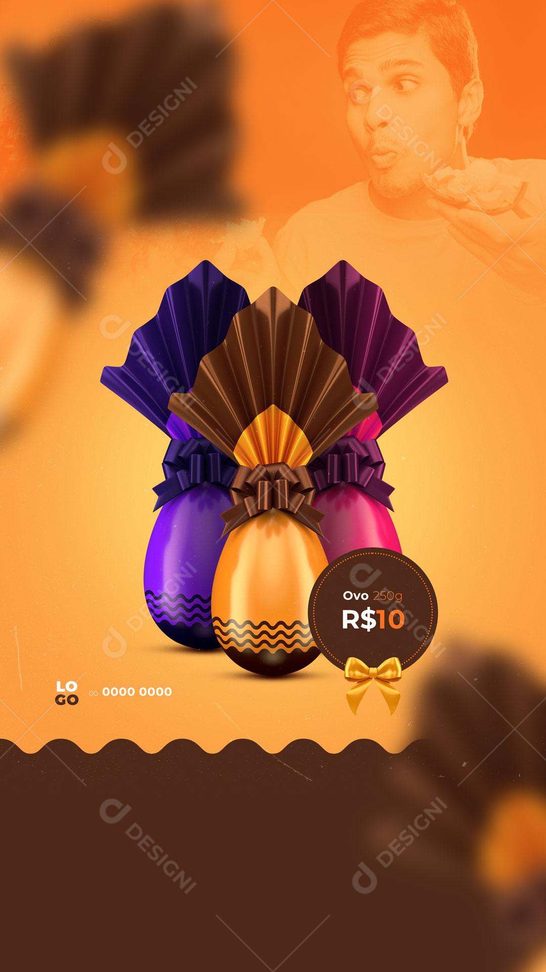 Story Promoção de Páscoa Social Media PSD Editável