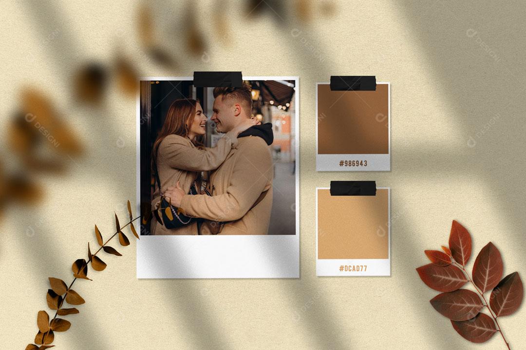 Mockup Pouchite lembretes de Papel Quadrado PSD Editável