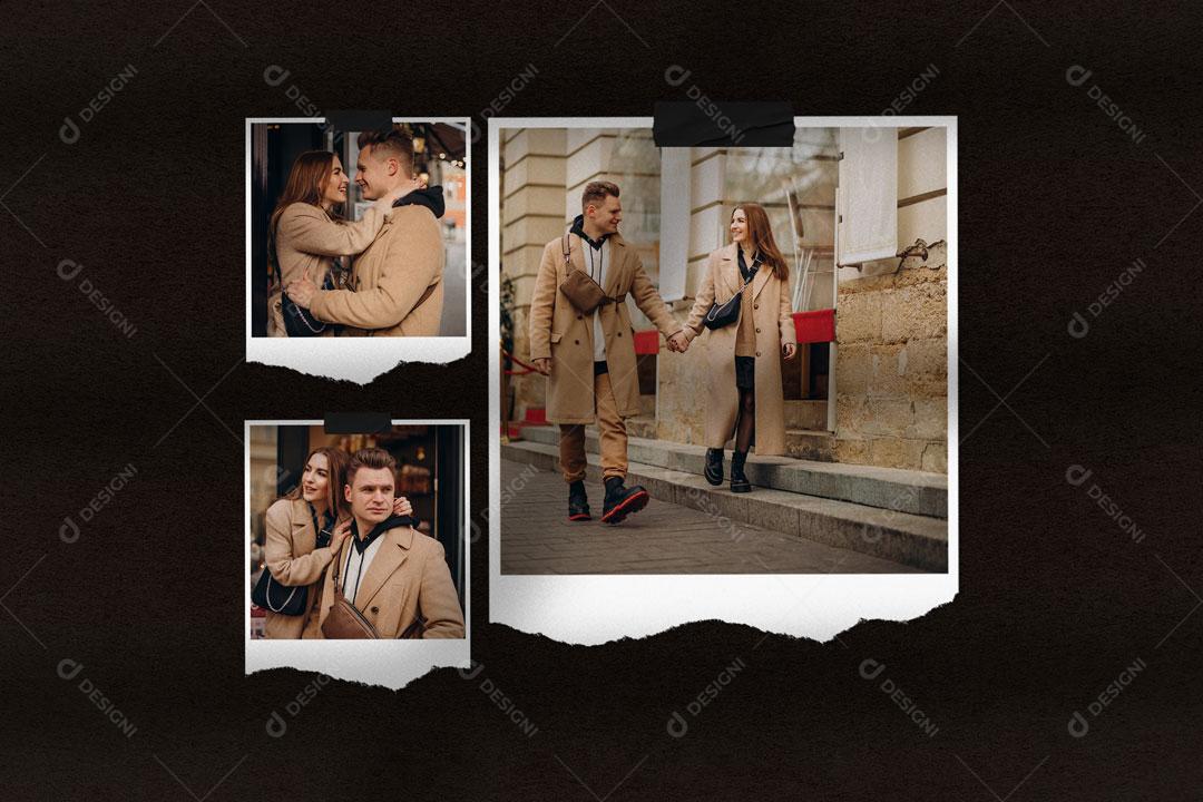 Mockup Pouchite Lembretes de Papel Quadrado Rasgado PSD Editável