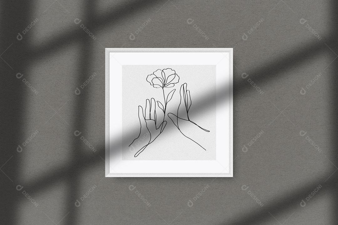 Mockup Quadro De Fotos Branco PSD Editável