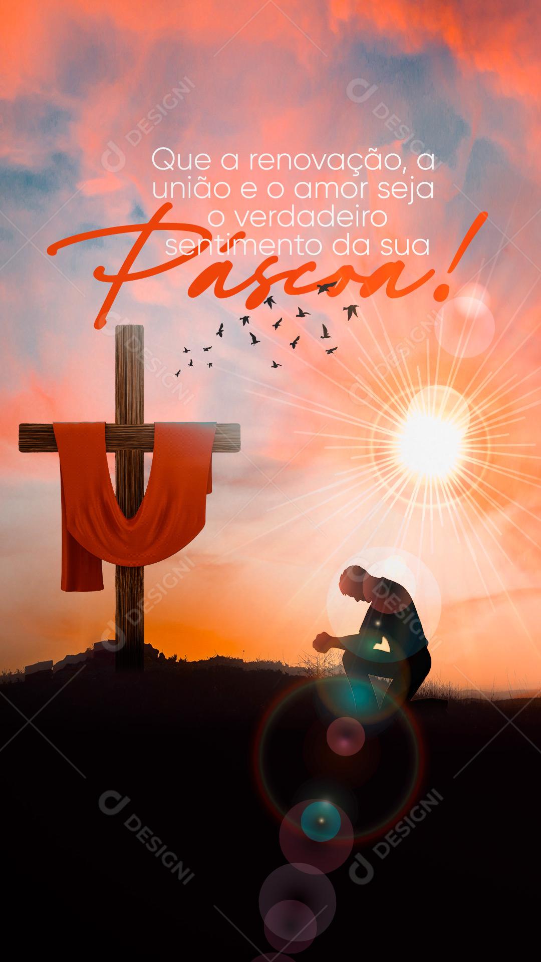 Story Feliz Páscoa Que Jesus Ressuscitado Se Faça Presente Social Media PSD Editável