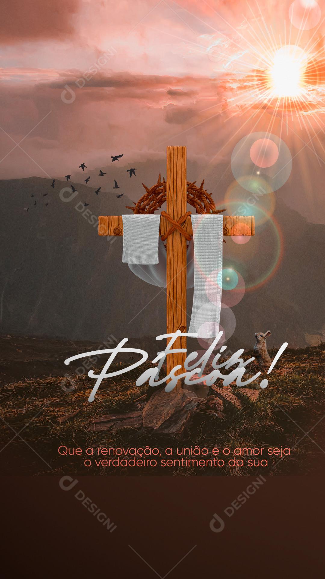 Story Feliz Páscoa Agradecimento Pela a Vida Social Media PSD Editável