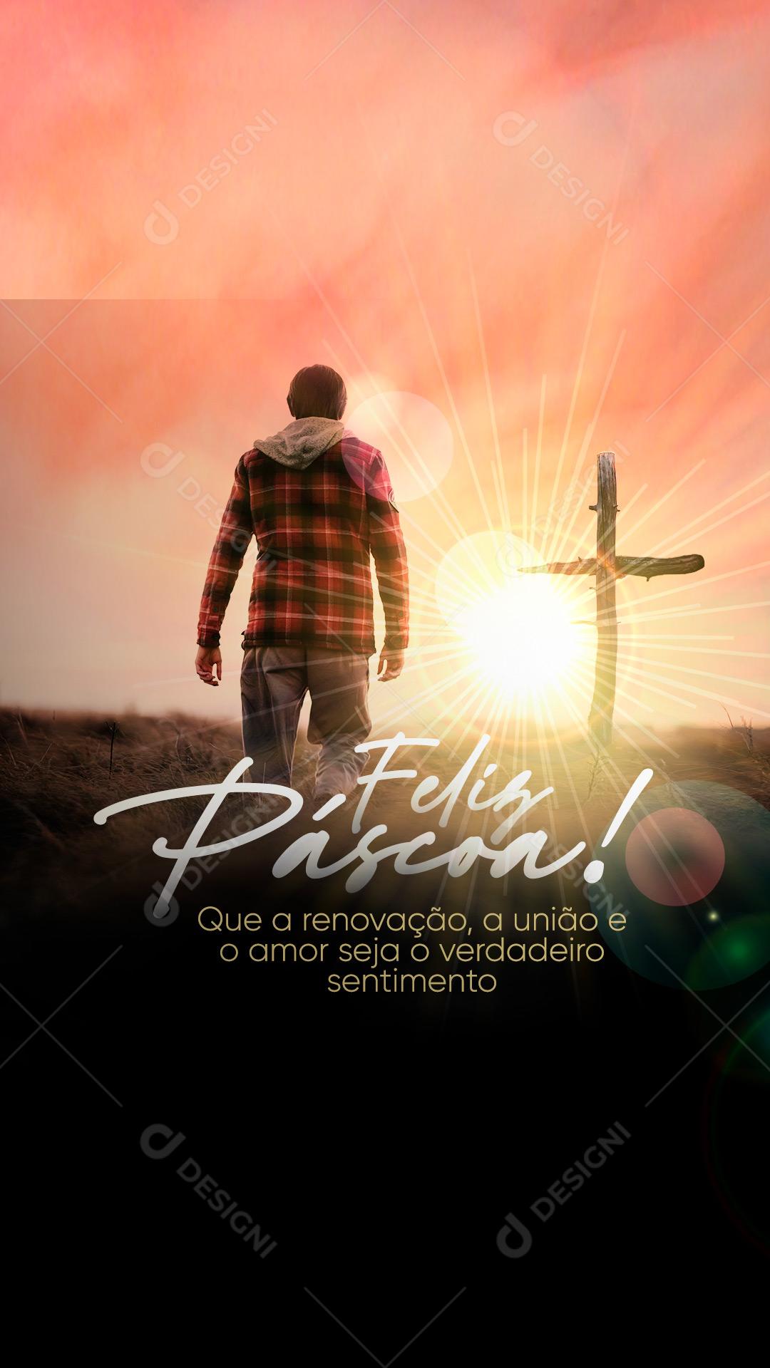 Story Que o Amor Seja O Verdade Sentindo Feliz Páscoa Social Media PSD Editávelç