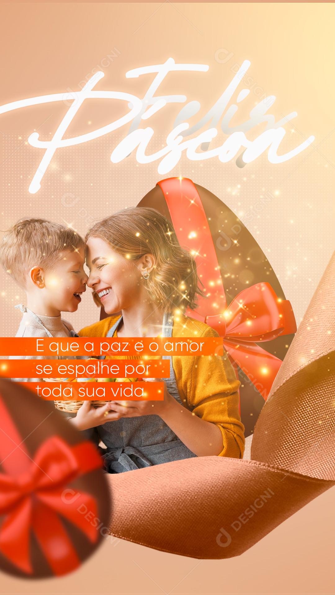 Story Feliz Pascoa Em Família Social Media PSD Editável