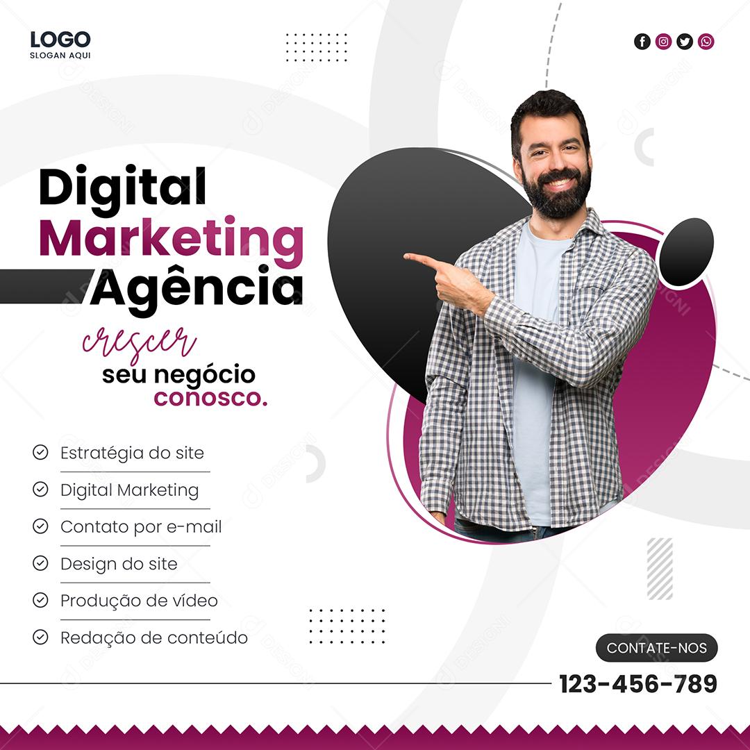 Social Media Digital Marketing Agência PSD Editável