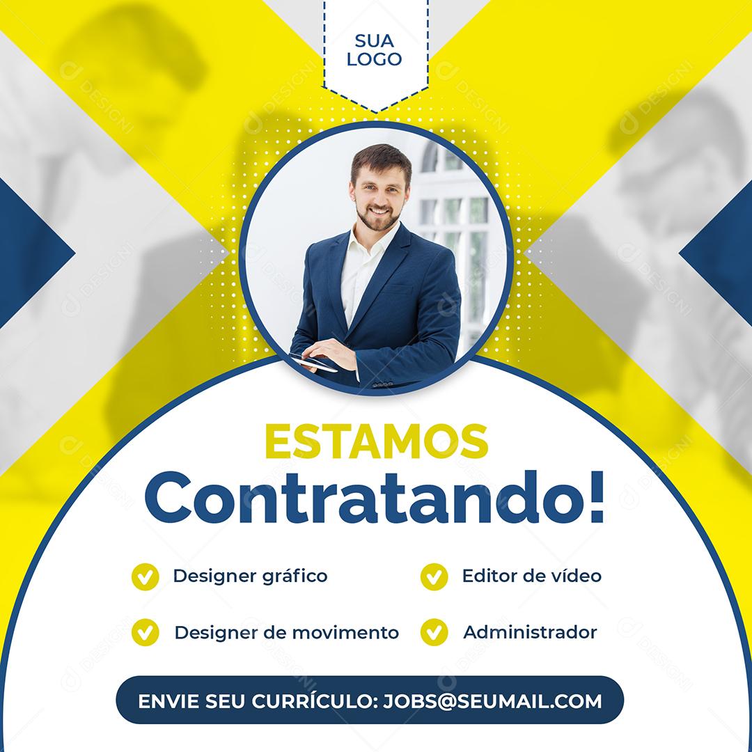Social Media Estamos Contratando Agências PSD Editável