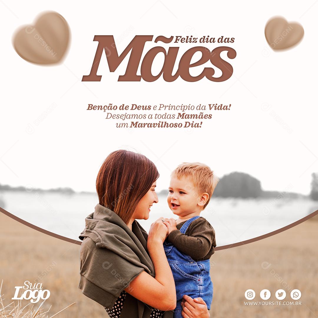 Social Media Benção de Deus Principio da Vida Dia Das Mães PSD Editável