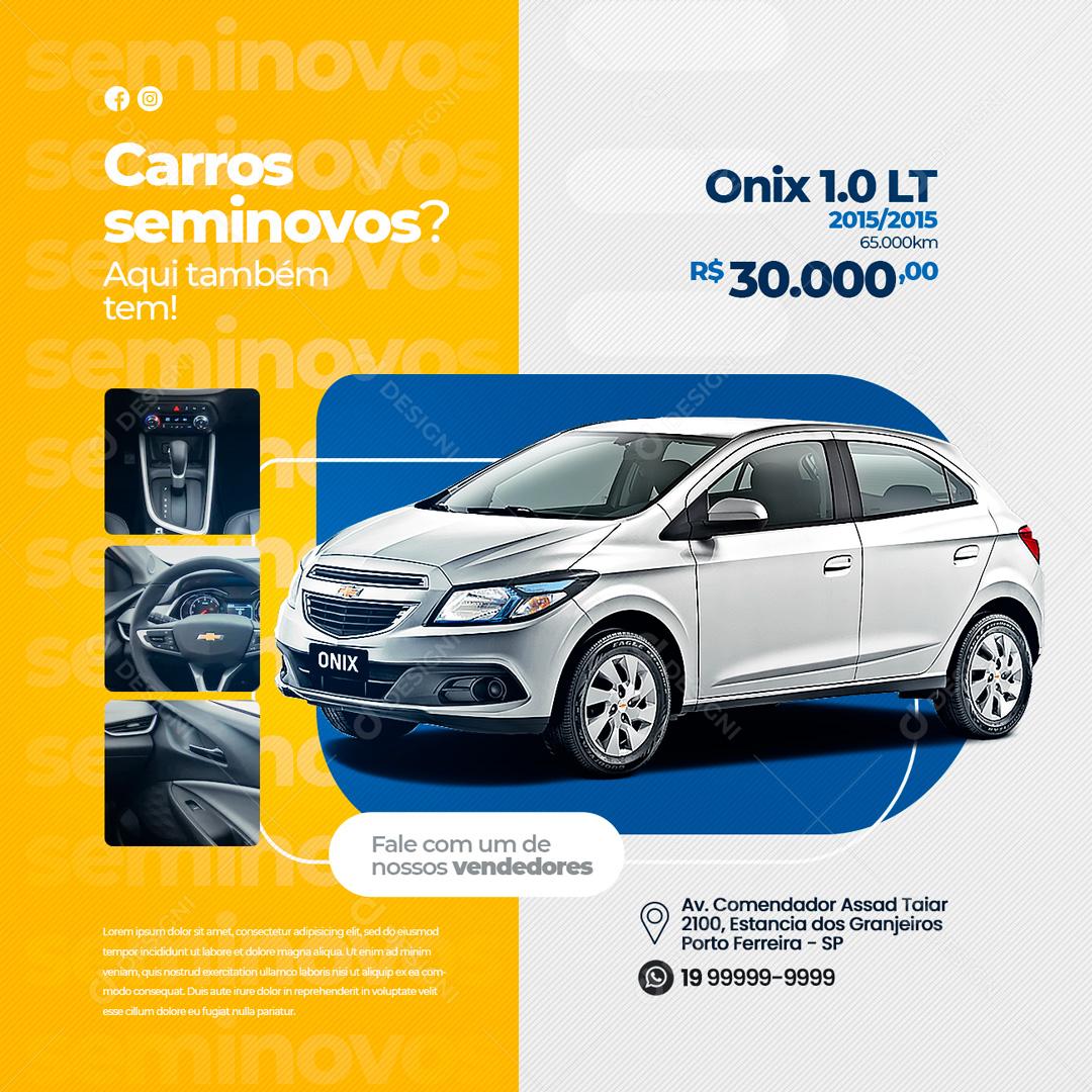 Social Media Carros Seminovos Aqui Também Tem Concessionária PSD Editável