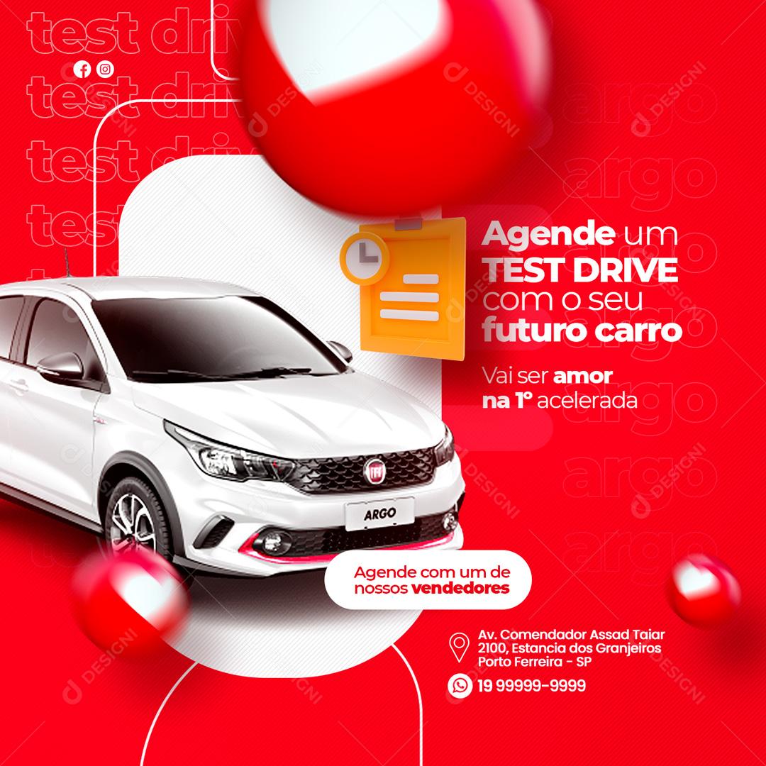 Social Media Agende um Teste Drive com o Seu Futuro Carro Concessionária PSD Editável