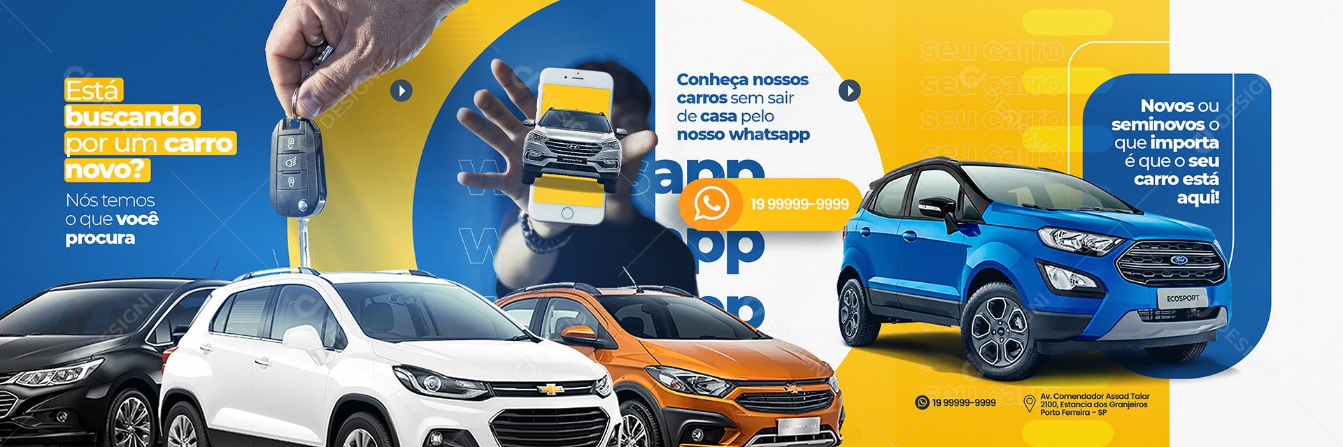 Social Media Está Buscando Por um Carro Novo Concessionária Carrossel PSD Editável