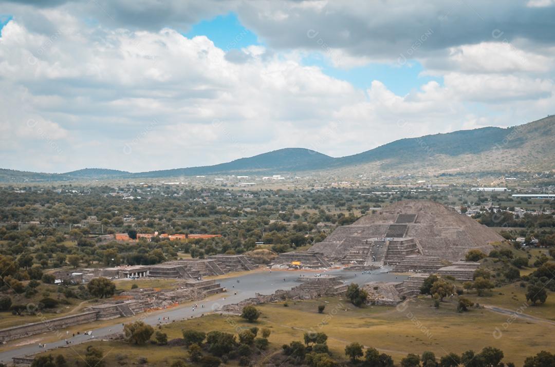 Ruínas de Teotihuacan, México, pirâmide, civilização asteca.