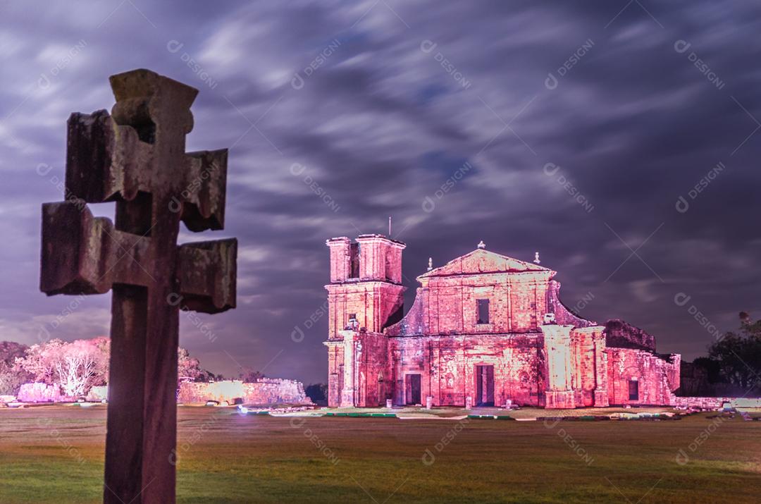 Missões Jesuítas dos Guaranis: Igreja, Ruínas de São Miguel das Missões, Rio Grande do Sul, Brasil.