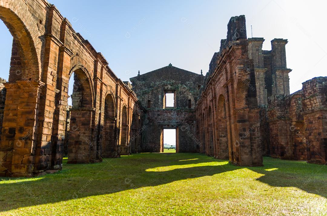 Missões Jesuítas dos Guaranis: Igreja, Ruínas de São Miguel das Missões, Rio Grande do Sul, Brasil.