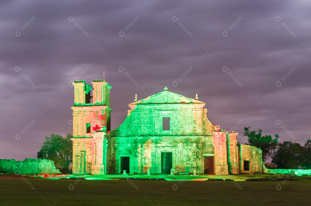 Missões Jesuítas dos Guaranis: Igreja, Ruínas de São Miguel das Missões, Rio Grande do Sul, Brasil.