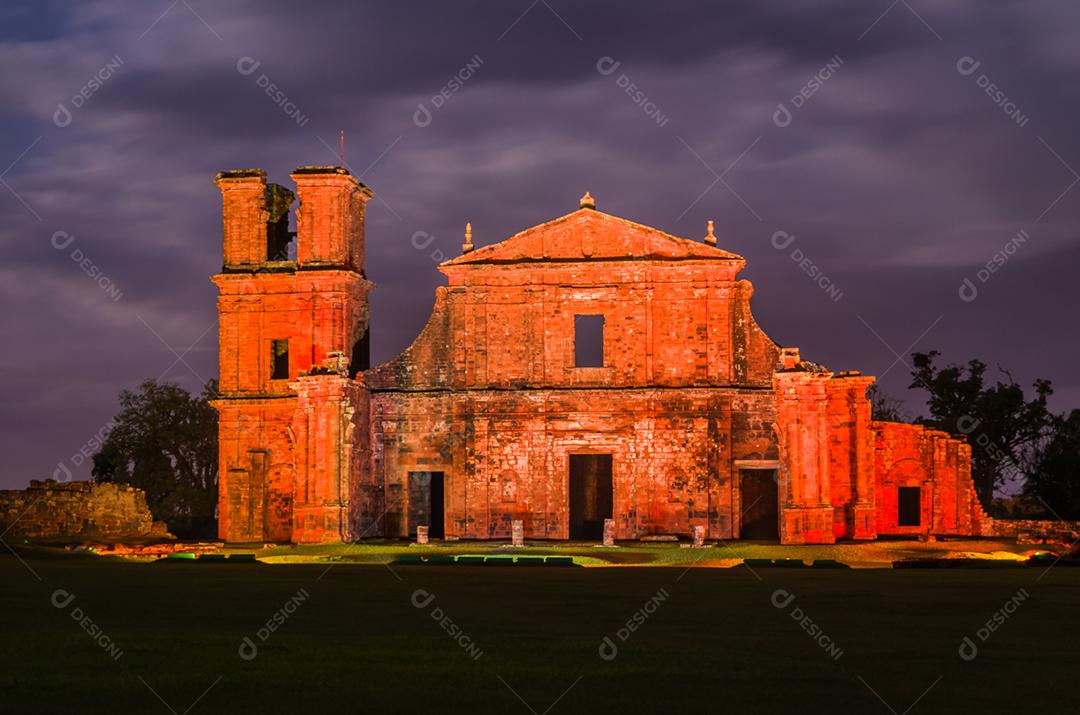 Missões Jesuítas dos Guaranis: Igreja, Ruínas de São Miguel das Missões, Rio Grande do Sul, Brasil.
