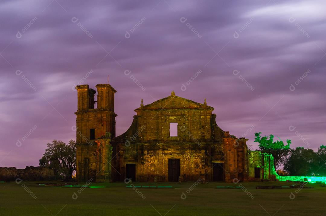 Missões Jesuítas dos Guaranis: Igreja, Ruínas de São Miguel das Missões, Rio Grande do Sul, Brasil.
