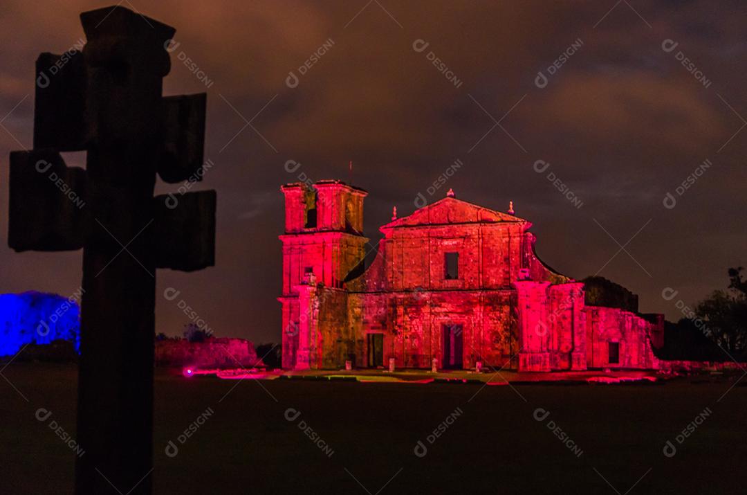 Missões Jesuítas dos Guaranis: Igreja, Ruínas de São Miguel das Missões, Rio Grande do Sul, Brasil.