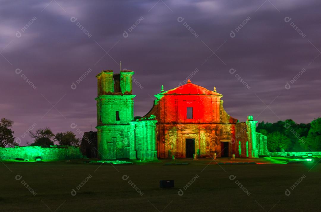 Missões Jesuítas dos Guaranis: Igreja, Ruínas de São Miguel das Missões, Rio Grande do Sul, Brasil.