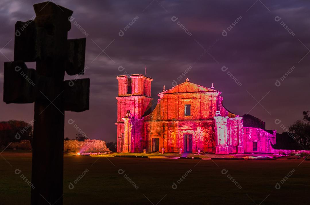 Missões Jesuítas dos Guaranis: Igreja, Ruínas de São Miguel das Missões, Rio Grande do Sul, Brasil.