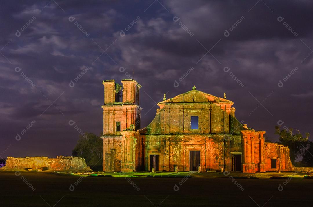 Missões Jesuítas dos Guaranis: Igreja, Ruínas de São Miguel das Missões, Rio Grande do Sul, Brasil.