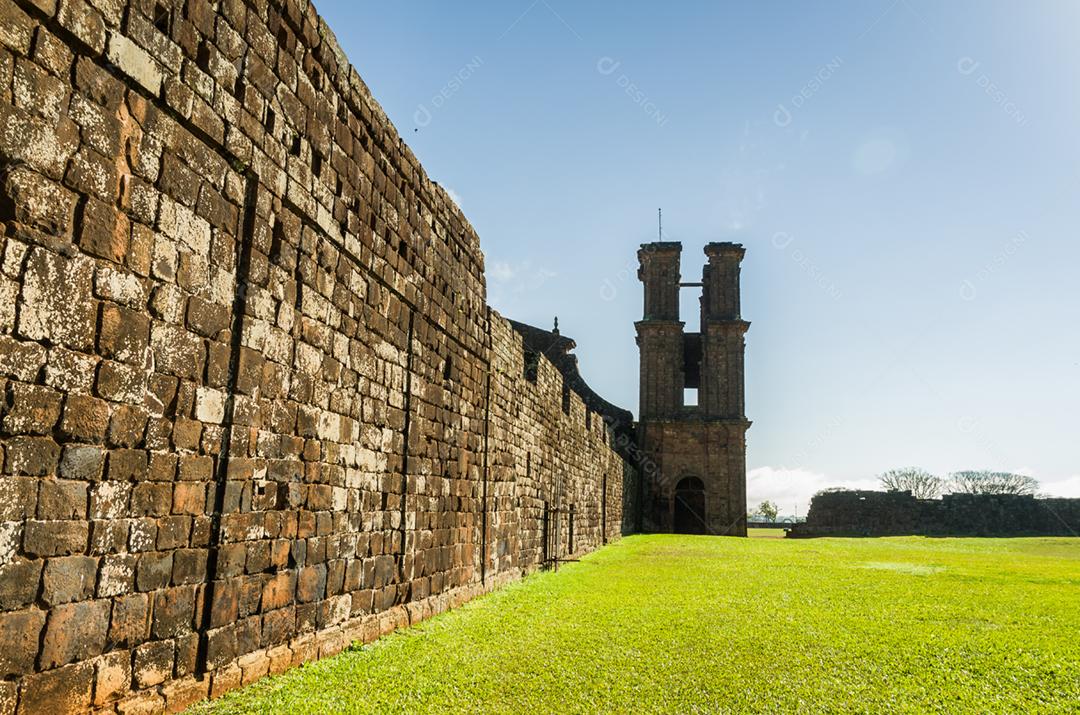 Missões Jesuítas dos Guaranis: Igreja, Ruínas de São Miguel das Missões, Rio Grande do Sul, Brasil.
