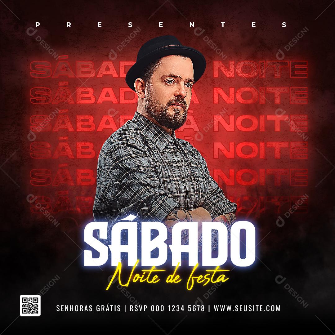 Sábado Noite de Festa Flyer Social Media PSD Editável