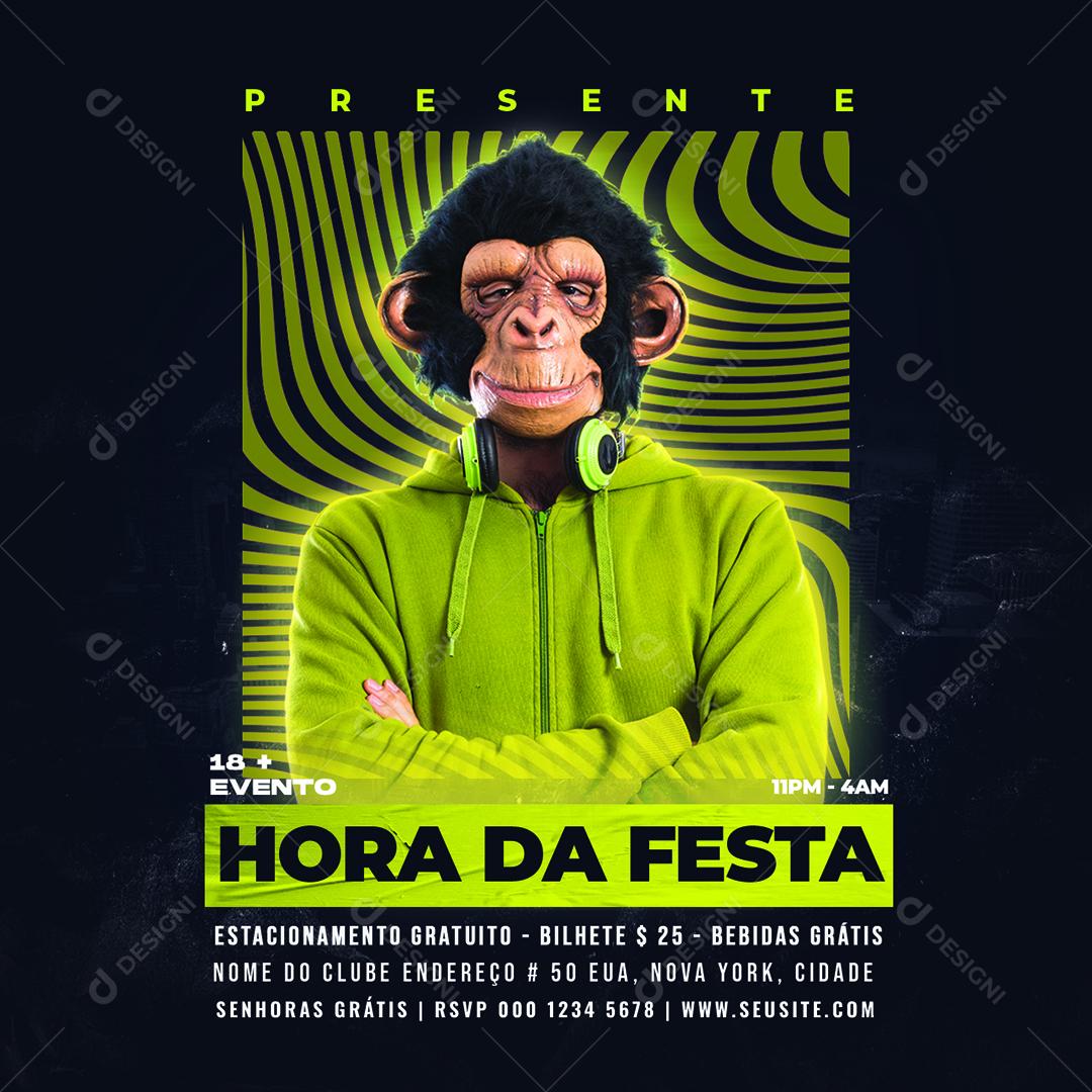 Social Media Evento Hora Da Festa Flyer PSD Editável