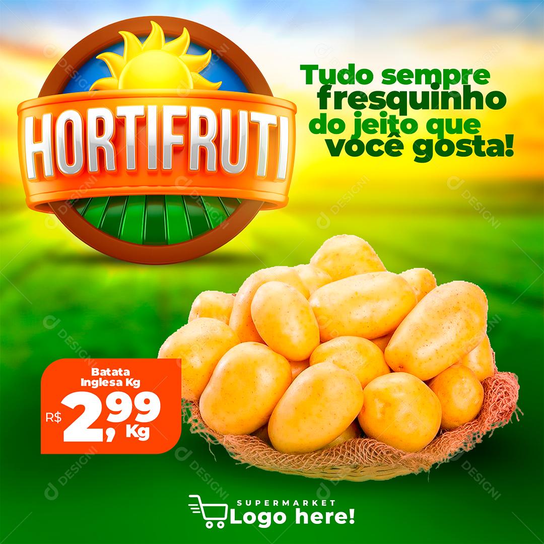Social Media HortiFruti Supermercado Post PSD Editável