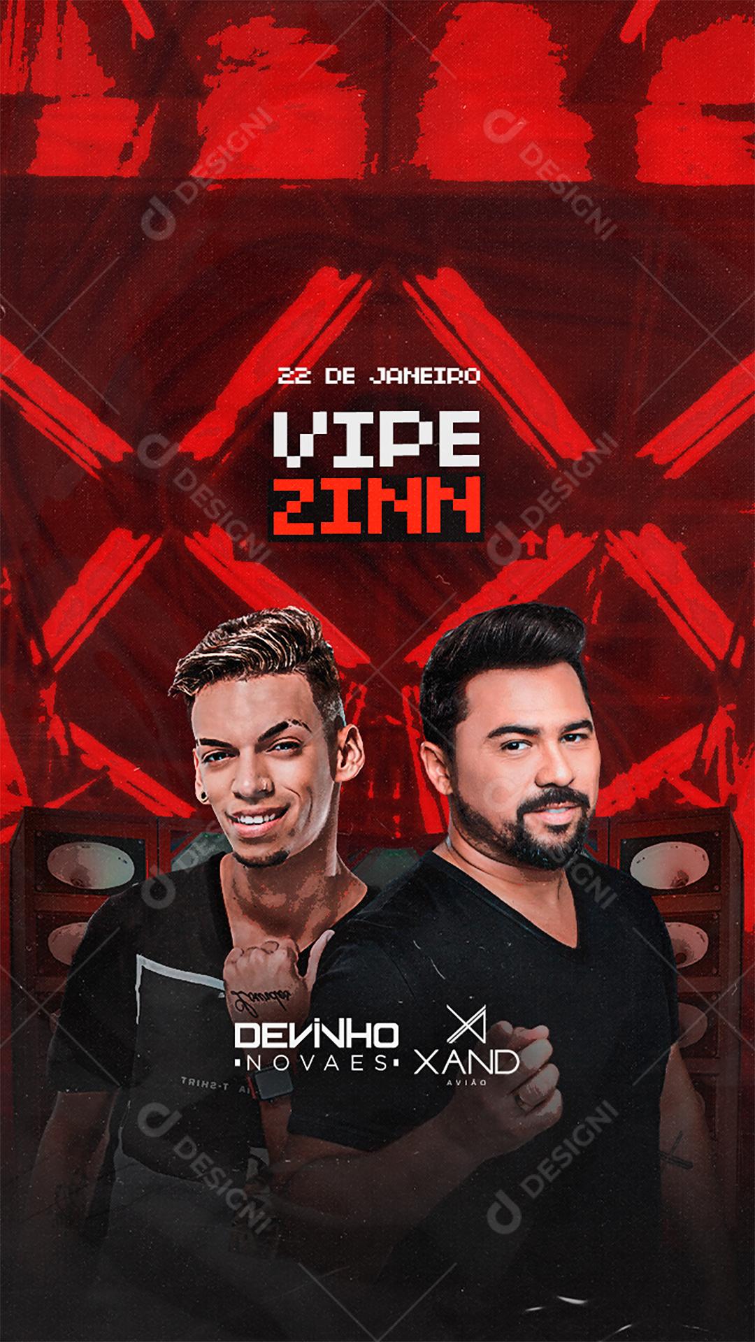 Story Vipe Zinn Agenda Devinho Novaes Xand Avião Flyers Social Media PSD Editável