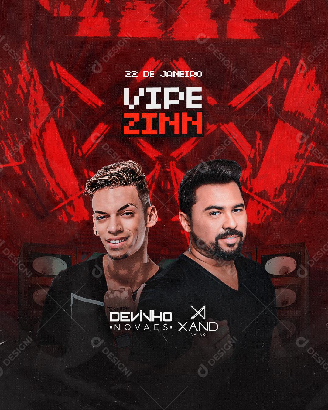 Social Media Vipe Zinn Agenda Devinho Novaes Xand Avião Flyers PSD Editável