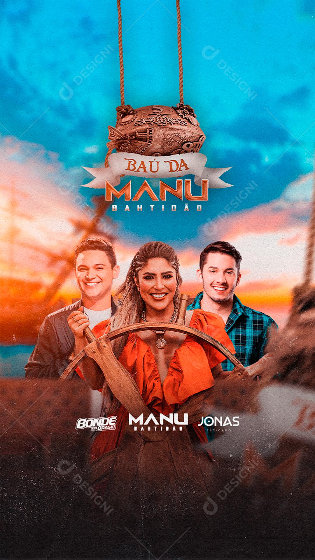 Story Baú da Manu Flyers Social Media PSD Editável