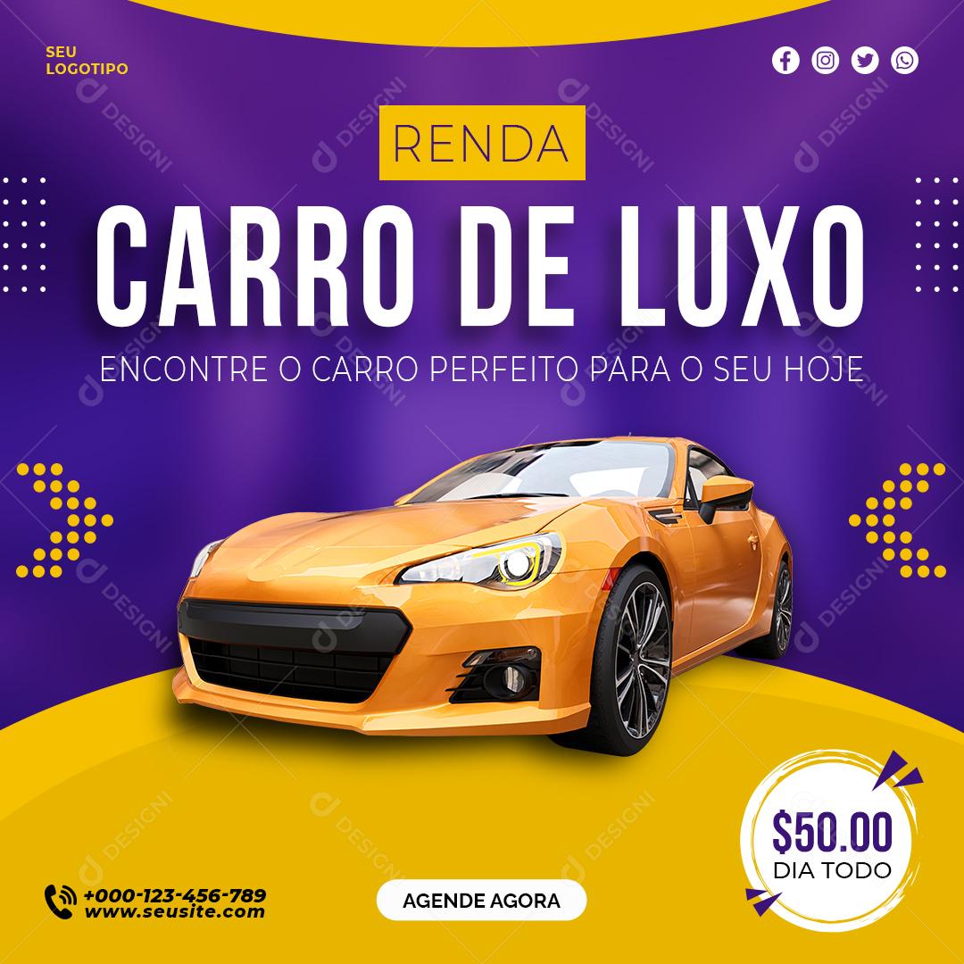 Carro de Luxo Encontre o Carro Perfeito para o Seu Hoje Concessionária Social Media PSD Editável