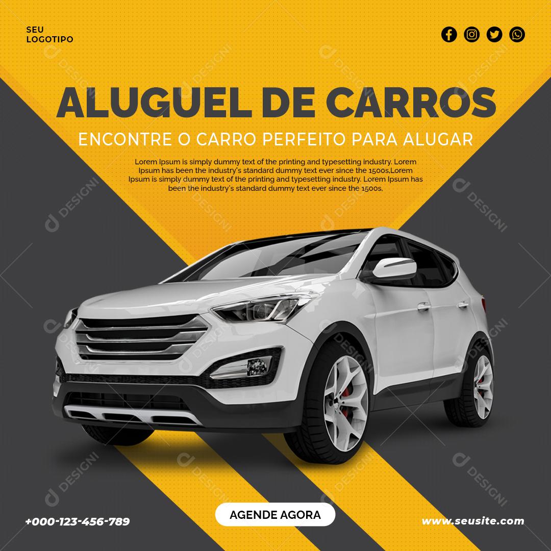 Social Media Aluguel de Carros Concessionária PSD Editável
