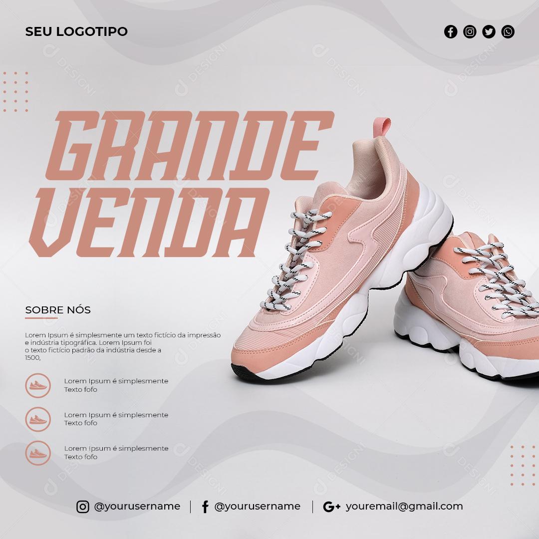 Social Media Grande Venda Lojas Tênis PSD Editável