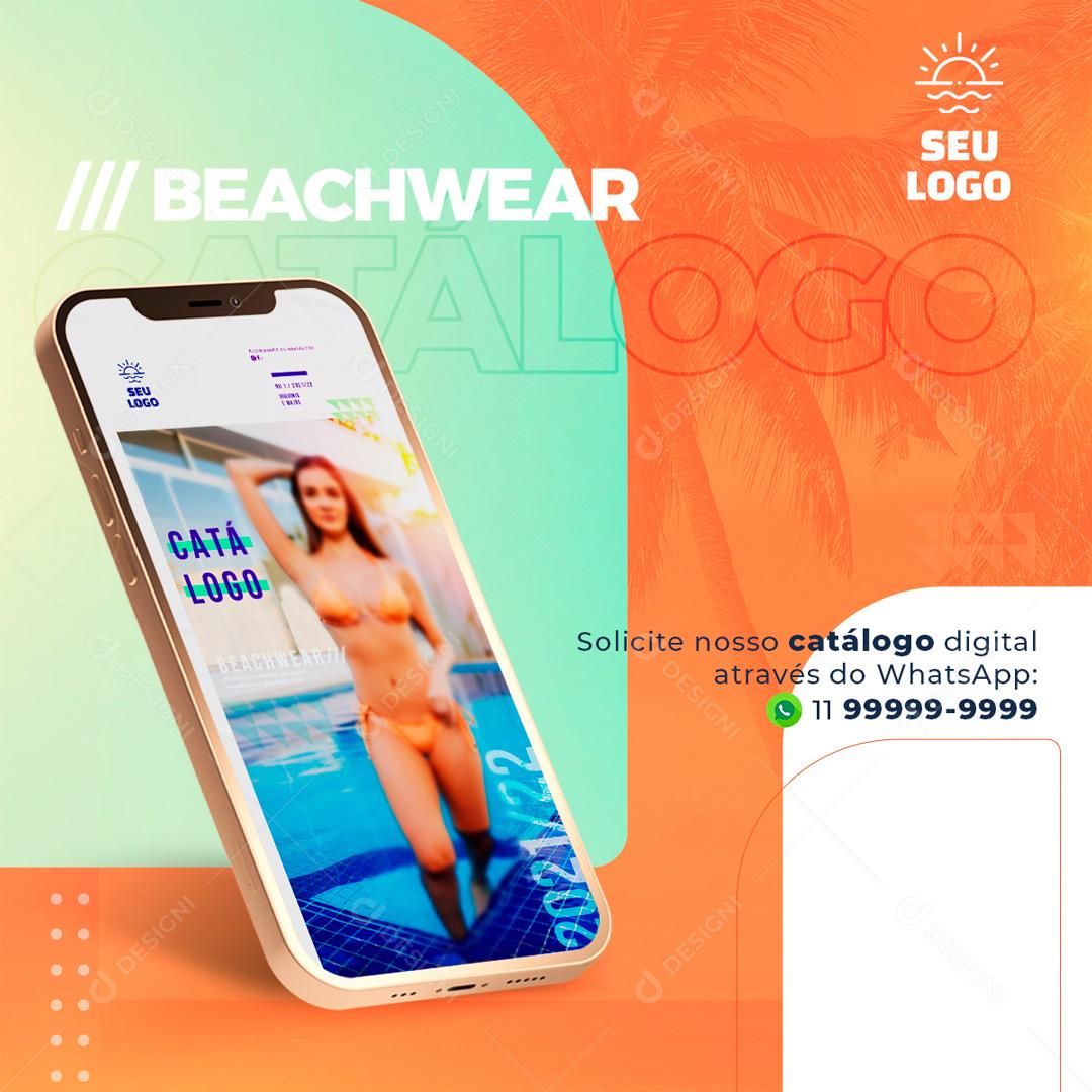 Solicite Nosso Catalogo Digital Através Do WhatsApp Social Media PSD Editável