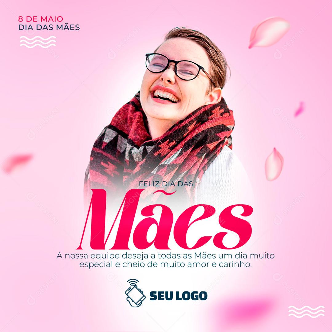 Parabéns Mamães Hoje é Seu Dia Social Media PSD Editável
