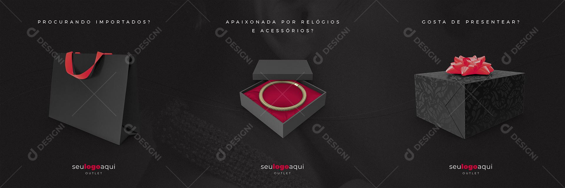 Carrossel Lojas Boutiques Joias Social Media PSD Editável