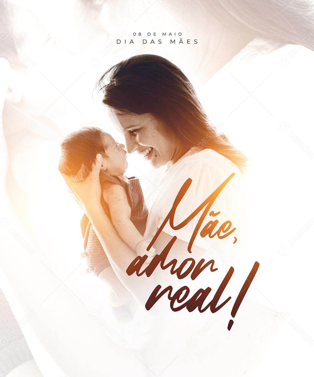 Social Media Mãe Amor Real Dia Das Mães PSD Editável