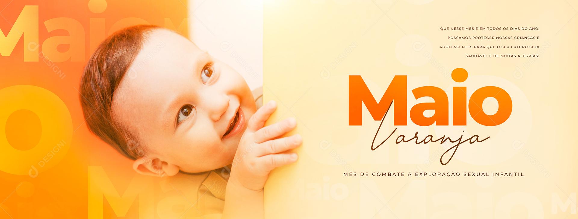 Social Media Banner Maio Laranja Combate ao Abuso Sexual De Crianças E Adolescentes PSD Editável
