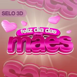 Selo 3D Para Composição Feliz Dia Das Mães PNG Transparente