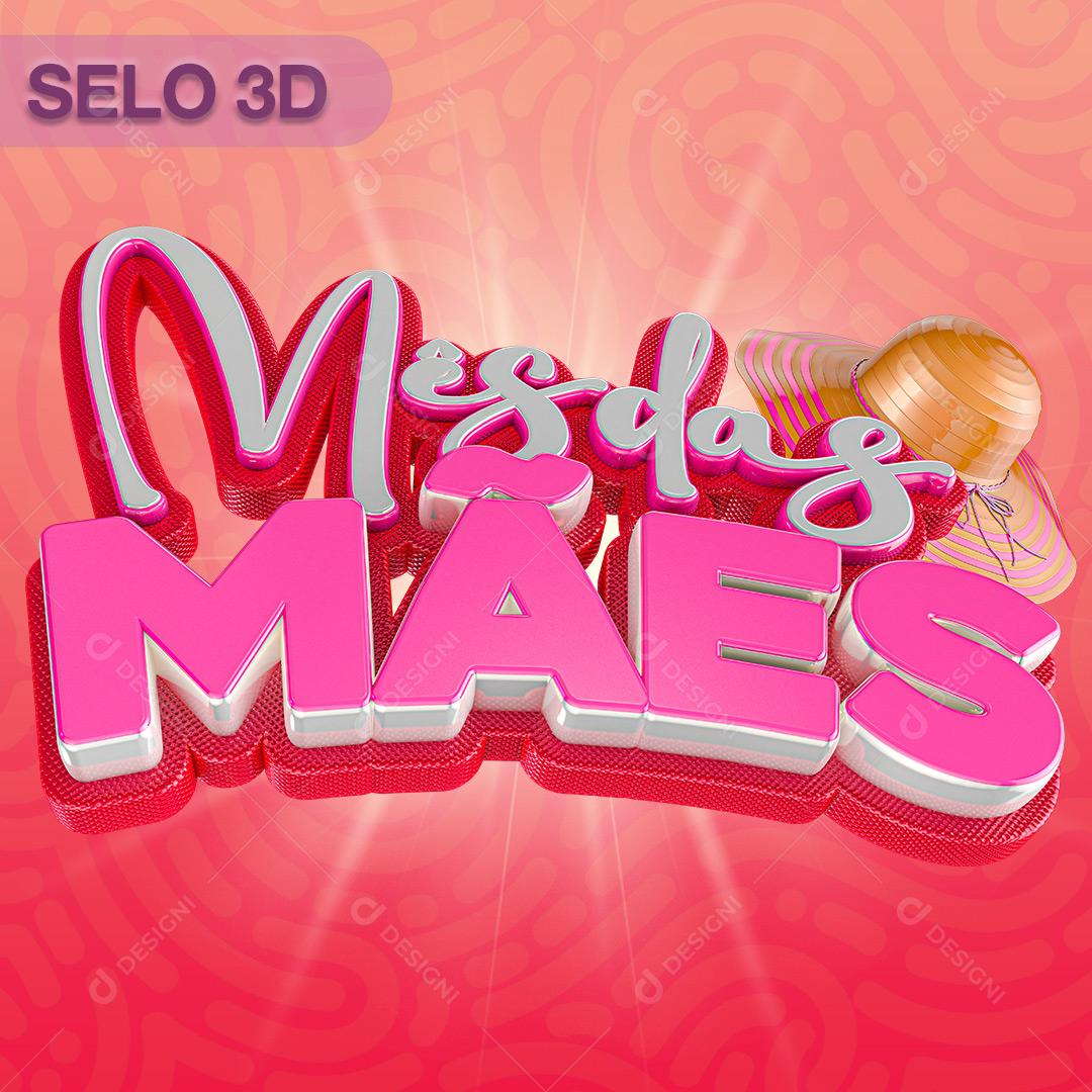 Selo 3D Para Composição Feliz Dia Das Mães PNG Transparente