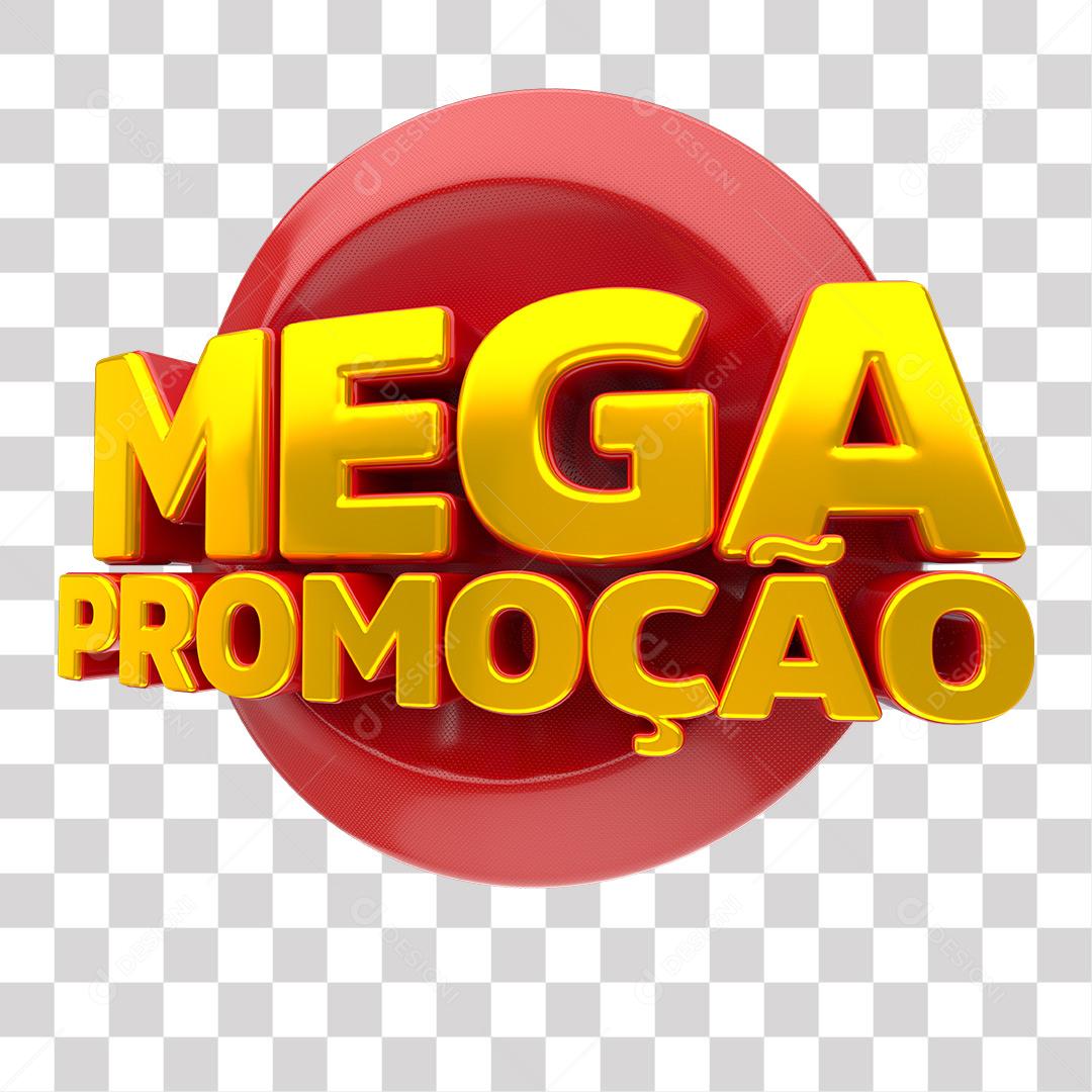 Selo 3D Para Composição Mega Promoção PNG Transparente