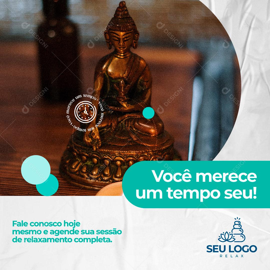 Você Merece Um Tempo Seu Agende Sua Sessão Social Media PSD Editável